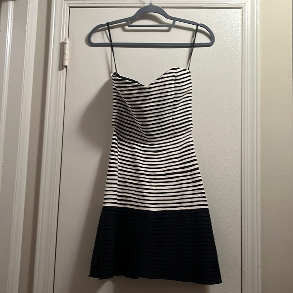 Parker striped dress strapless